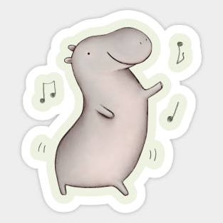 Dancing Hippo Sticker